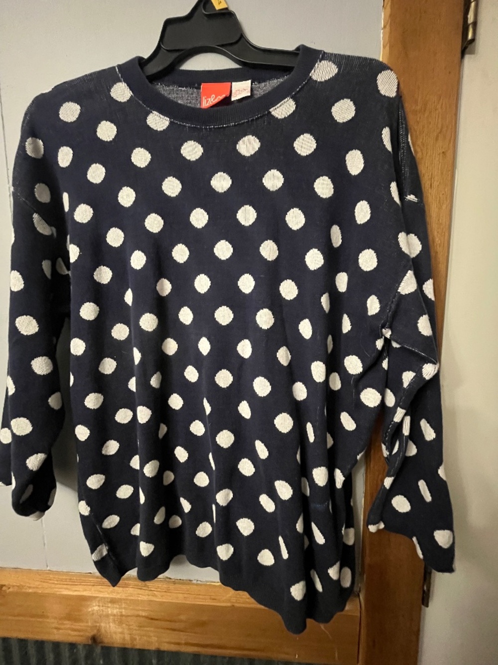 90s Vintage liz&co polka dot sweater size L